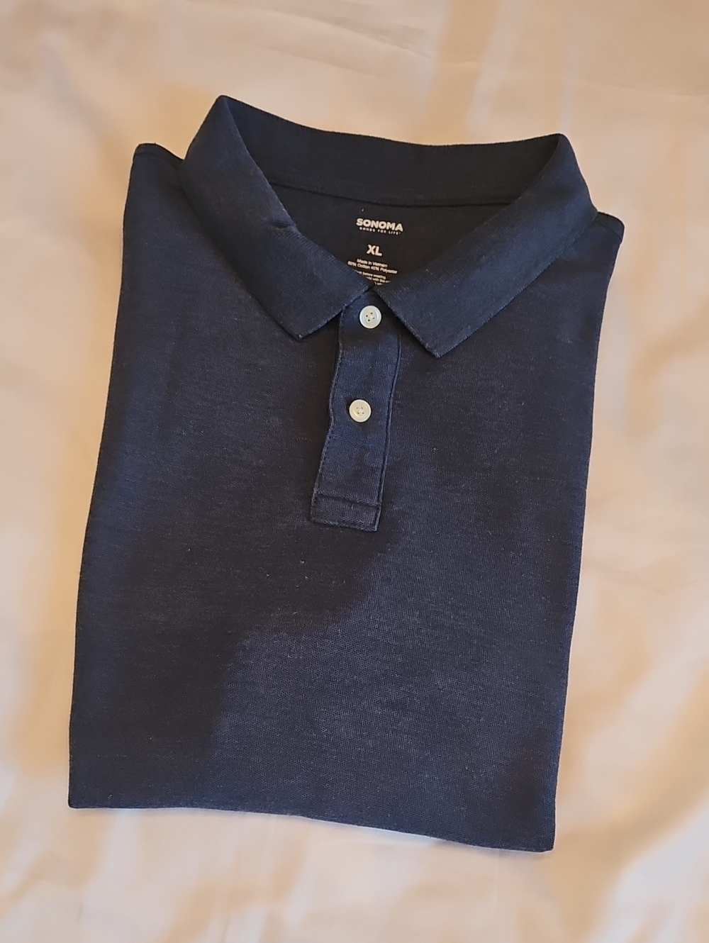 Sonoma Men's Heathered Dark Blue Polo Shirt